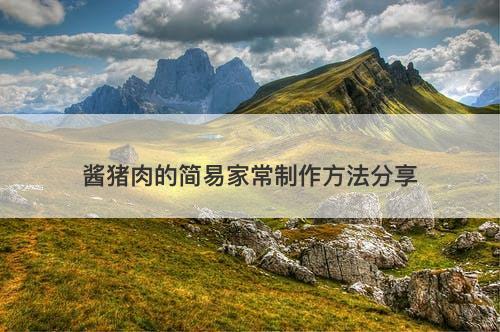 酱猪肉的简易家常制作方法分享