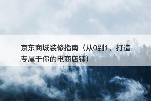 京东商城装修指南（从0到1，打造专属于你的电商店铺）-图1