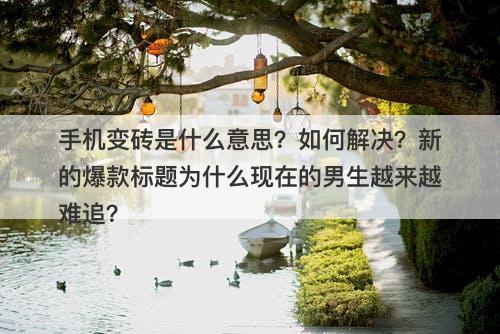 手机变砖是什么意思？如何解决？新的爆款标题为什么现在的男生越来越难追？