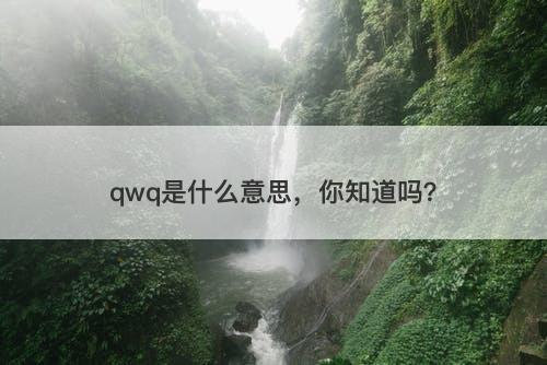 qwq是什么意思，你知道吗？