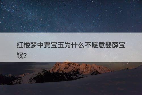 红楼梦中贾宝玉为什么不愿意娶薛宝钗？