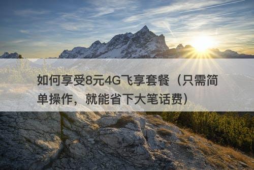 如何享受8元4G飞享套餐（只需简单操作，就能省下大笔话费）