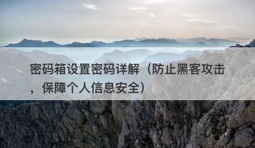 密码箱设置密码详解（防止黑客攻击，保障个人信息安全）-图1