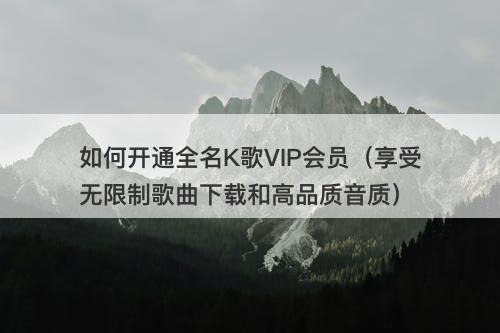 如何开通全名K歌VIP会员（享受无限制歌曲下载和高品质音质）-图1
