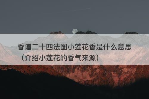 香谱二十四法图小莲花香是什么意思（介绍小莲花的香气来源）-图1
