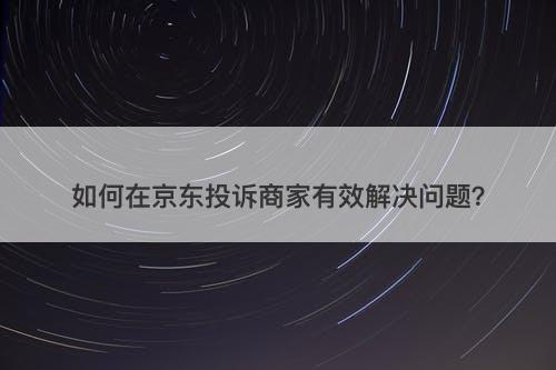 如何在京东投诉商家有效解决问题？