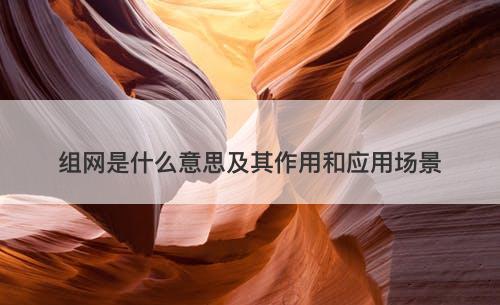 组网是什么意思及其作用和应用场景