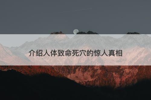 介绍人体致命死穴的惊人真相