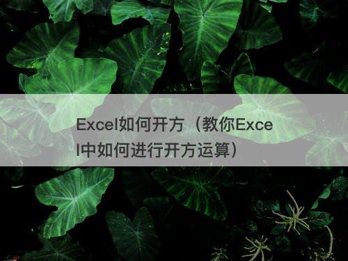 Excel如何开方（教你Excel中如何进行开方运算）