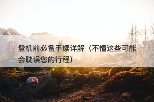 登机前必备手续详解（不懂这些可能会耽误您的行程）