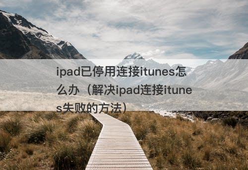 ipad已停用连接itunes怎么办（解决ipad连接itunes失败的方法）