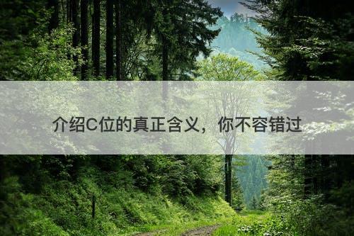 介绍C位的真正含义，你不容错过