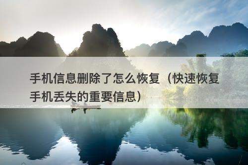手机信息删除了怎么恢复（快速恢复手机丢失的重要信息）