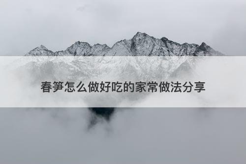 春笋怎么做好吃的家常做法分享