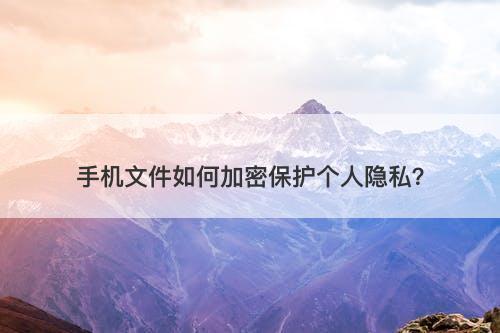 手机文件如何加密保护个人隐私？