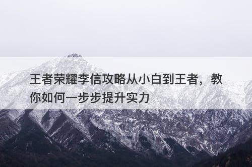 王者荣耀李信攻略从小白到王者，教你如何一步步提升实力