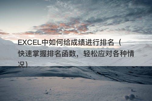 EXCEL中如何给成绩进行排名（快速掌握排名函数，轻松应对各种情况）
