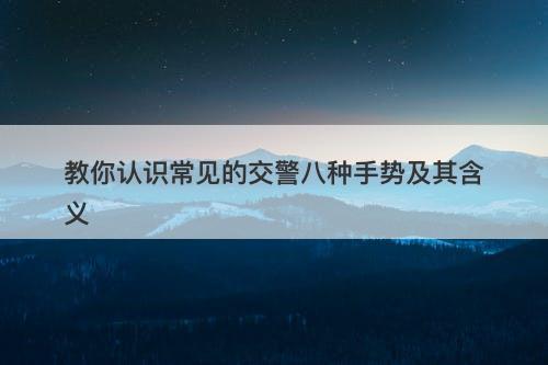 教你认识常见的交警八种手势及其含义