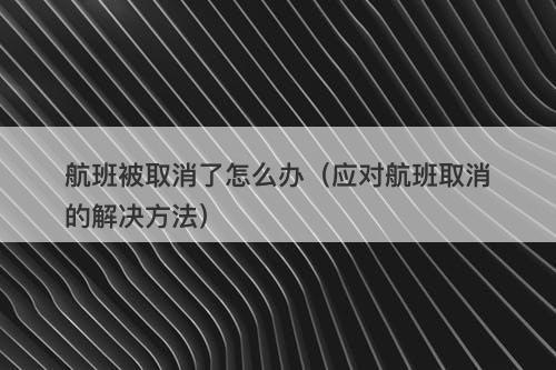 航班被取消了怎么办（应对航班取消的解决方法）-图1