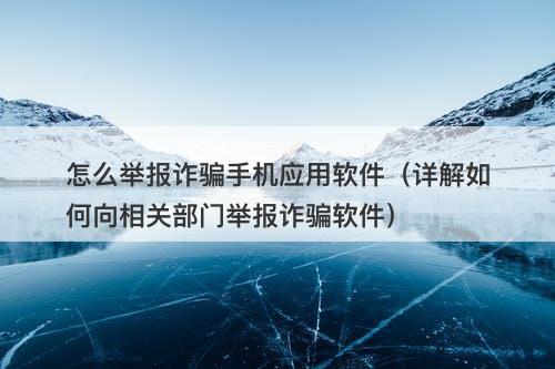 怎么举报诈骗手机应用软件（详解如何向相关部门举报诈骗软件）