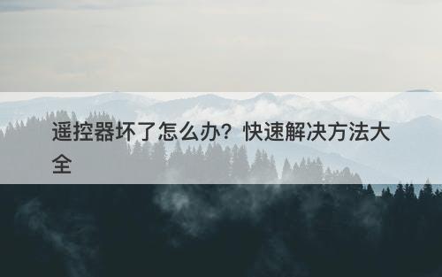 遥控器坏了怎么办？快速解决方法大全