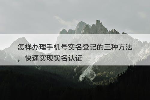 怎样办理手机号实名登记的三种方法,快速实现实名认证-图1 怎样办理手机号实名登记的三种方法,快速实现实名认证-图1