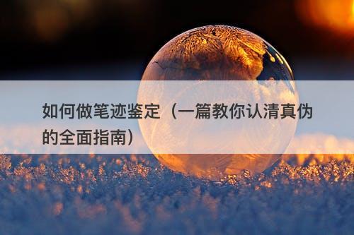 如何做笔迹鉴定（一篇教你认清真伪的全面指南）-图1