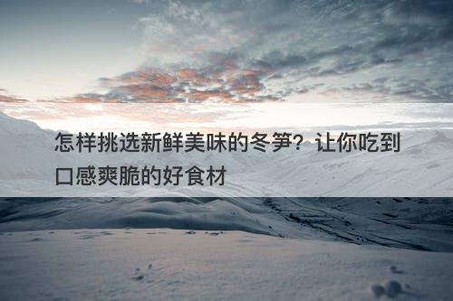 怎样挑选新鲜美味的冬笋？让你吃到口感爽脆的好食材