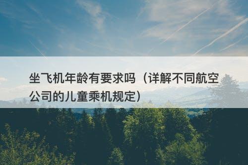 坐飞机年龄有要求吗（详解不同航空公司的儿童乘机规定）