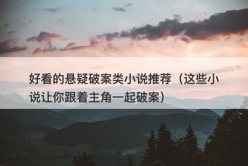 好看的悬疑破案类小说推荐（这些小说让你跟着主角一起破案）-图1