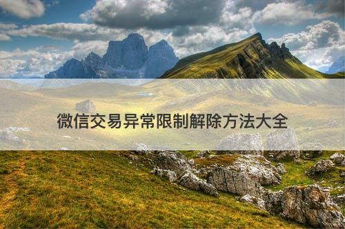 微信交易异常限制解除方法大全-图1 微信交易异常限制解除方法大全-图1
