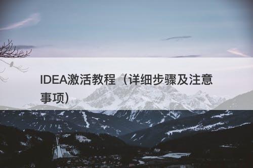 IDEA激活教程(详细步骤及注意事项)-图1 IDEA激活教程(详细步骤及注意事项)-图1