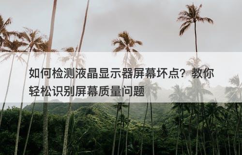 如何检测液晶显示器屏幕坏点？教你轻松识别屏幕质量问题