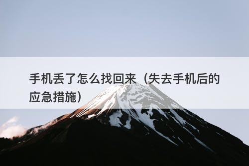 手机丢了怎么找回来（失去手机后的应急措施）