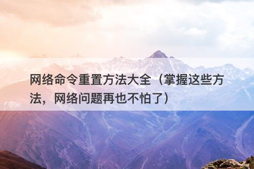 网络命令重置方法大全（掌握这些方法，网络问题再也不怕了）