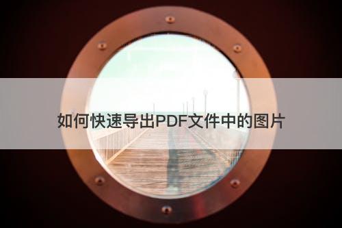如何快速导出PDF文件中的图片