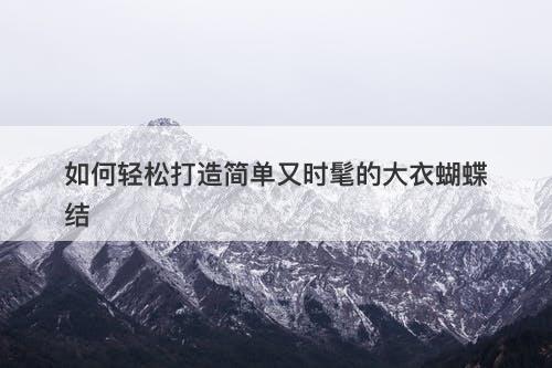 如何轻松打造简单又时髦的大衣蝴蝶结
