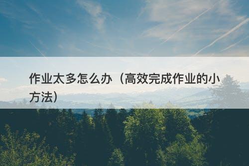 作业太多怎么办（高效完成作业的小方法）