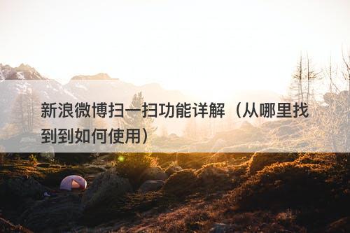 新浪微博扫一扫功能详解（从哪里找到到如何使用）