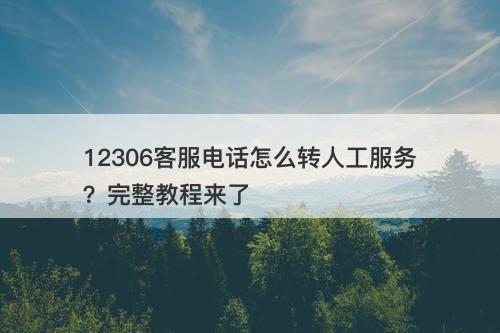 12306客服电话怎么转人工服务？完整教程来了