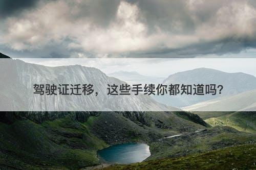 驾驶证迁移，这些手续你都知道吗？