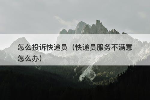 怎么投诉快递员（快递员服务不满意怎么办）