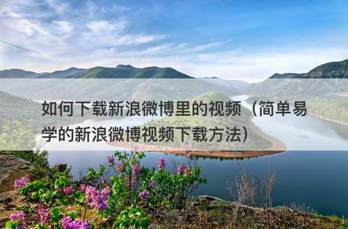 如何下载新浪微博里的视频（简单易学的新浪微博视频下载方法）