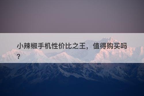小辣椒手机性价比之王，值得购买吗？