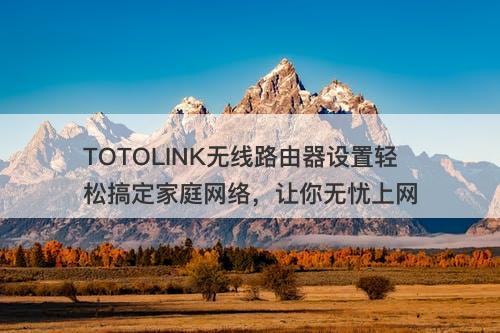 TOTOLINK无线路由器设置轻松搞定家庭网络，让你无忧上网-图1