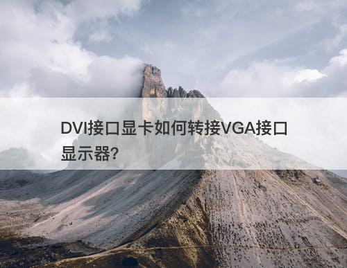 DVI接口显卡如何转接VGA接口显示器？