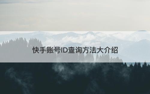 快手账号ID查询方法大介绍-图1 快手账号ID查询方法大介绍-图1