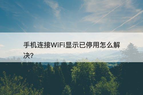 手机连接WiFi显示已停用怎么解决？-图1