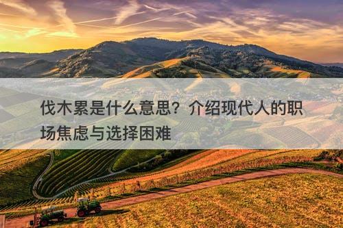 伐木累是什么意思?介绍现代人的职场焦虑与选择困难-图1 伐木累是什么意思?介绍现代人的职场焦虑与选择困难-图1