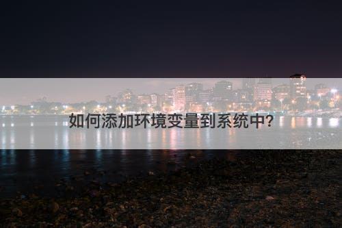 如何添加环境变量到系统中？-图1